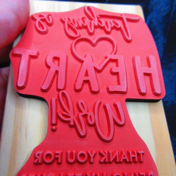 Teaching Is Heart Work Wood Mounted Stamp 4" X 3" - Picture 2 of 3